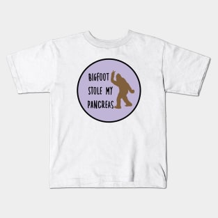 Bigfoot Stole My Pancreas Lavender Kids T-Shirt